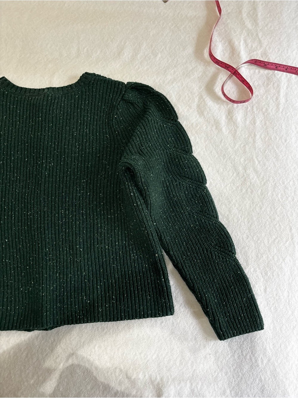 Talbots Dark Green Ribbed Button-Front Cardigan - Picture 5 of 7